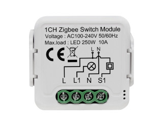 Akubela 1-Channel Zigbee Switch Module 10A - SH-Zigbee-SW01-10A